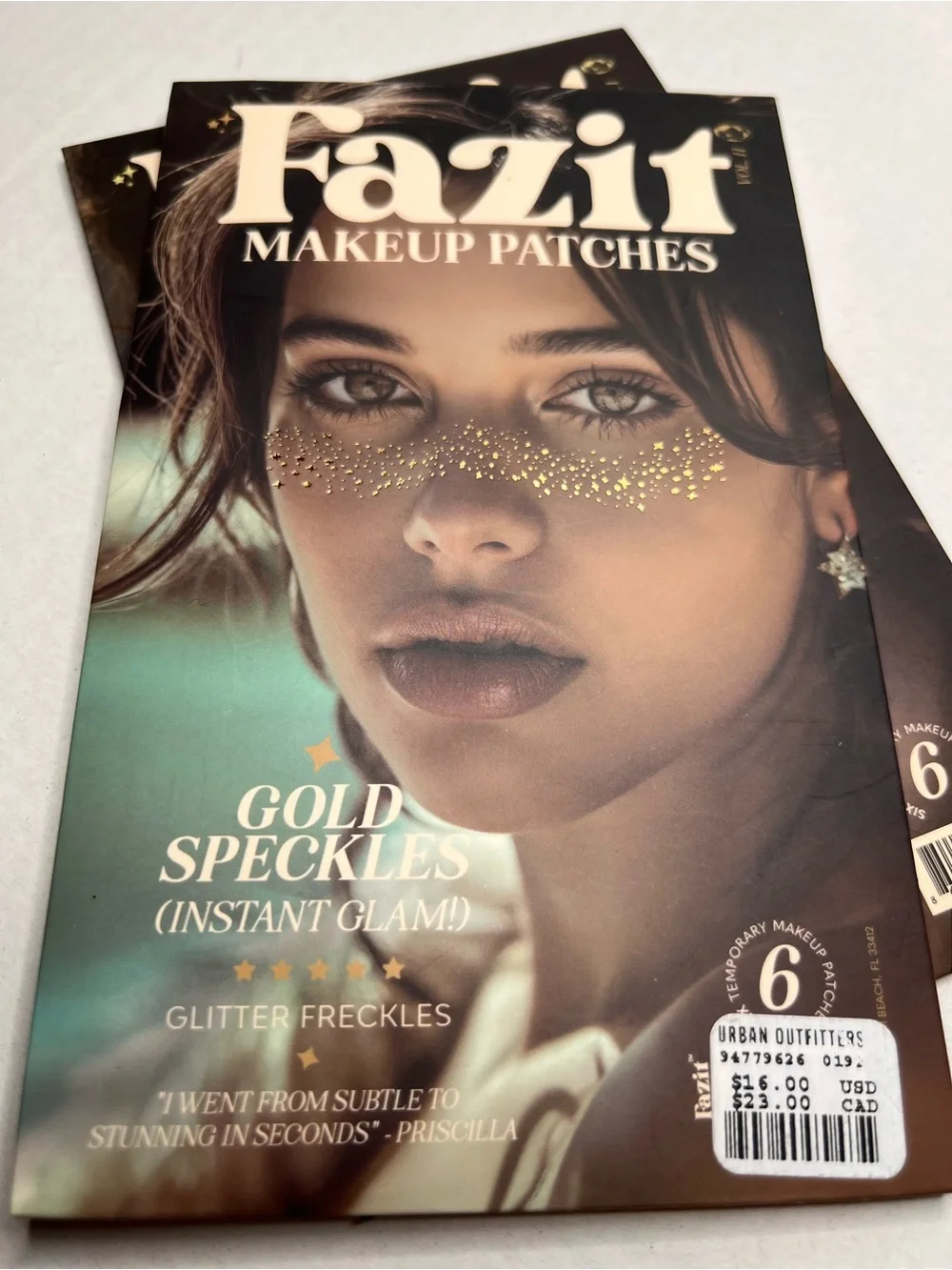 Fazit Beauty Silver & Gold Glitter Freckles Makeup Patches Set Of 2